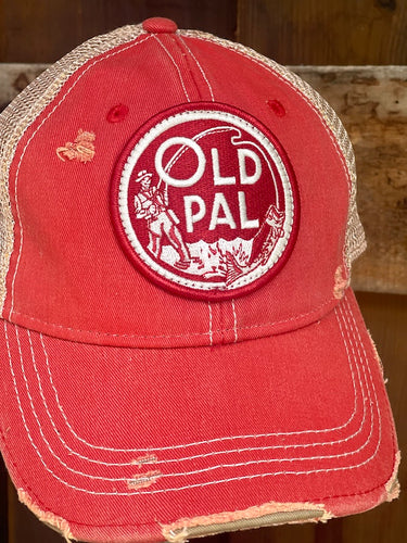 OLD PAL Minnow Bucket Hat- Distressed Red Snapback